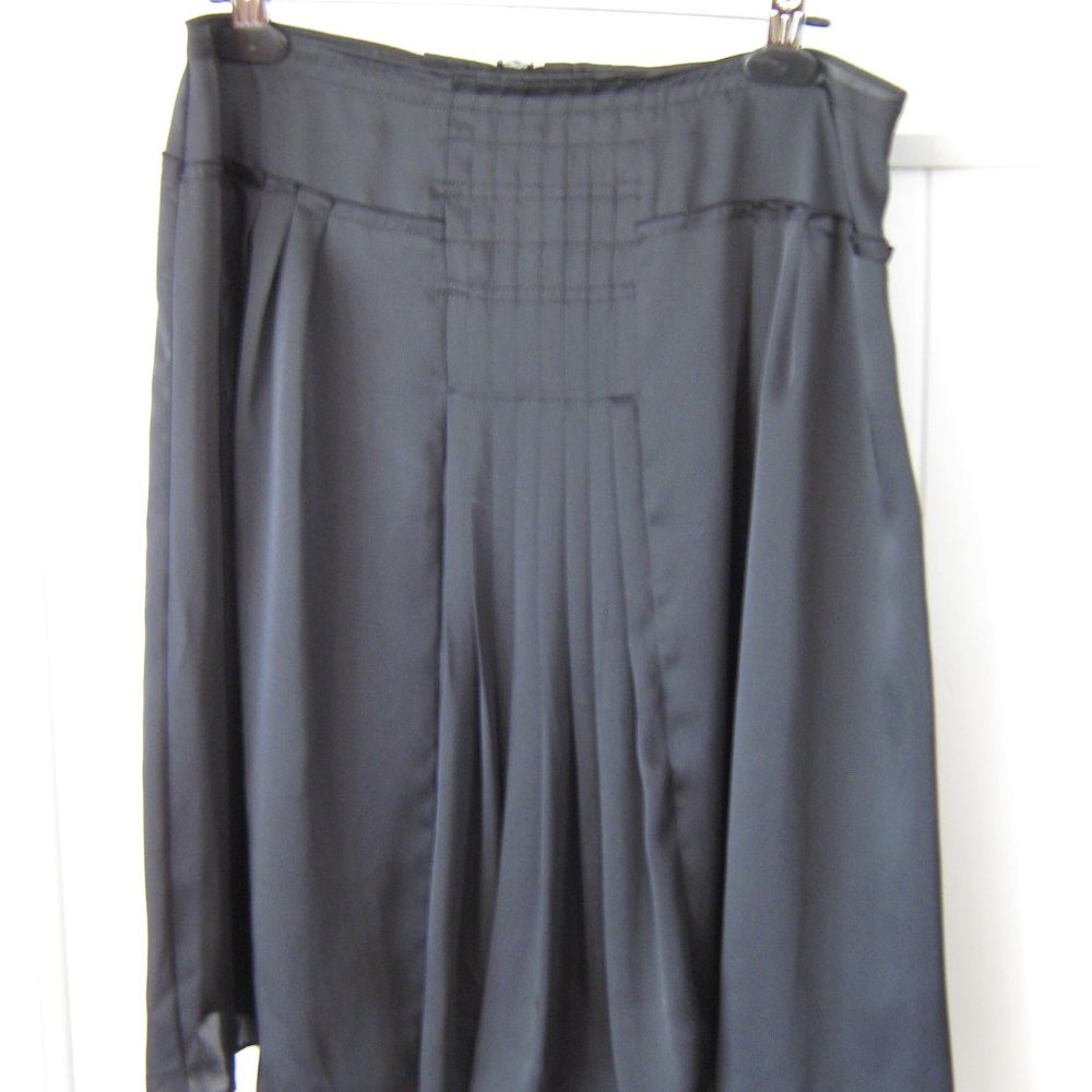 Black Satiny A-line skirt with pleats